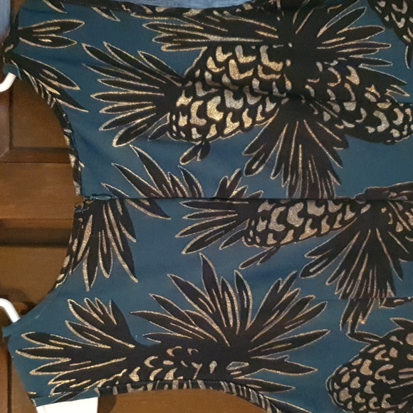 Maison Jules green and gold pineapples dress - Picture 6 of 7